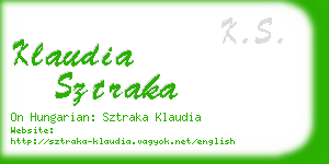 klaudia sztraka business card